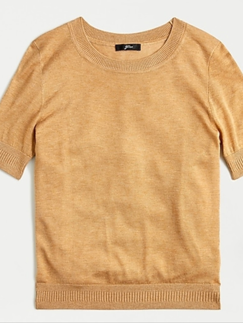 J. Crew Short Sleeve Knit Top in Tan